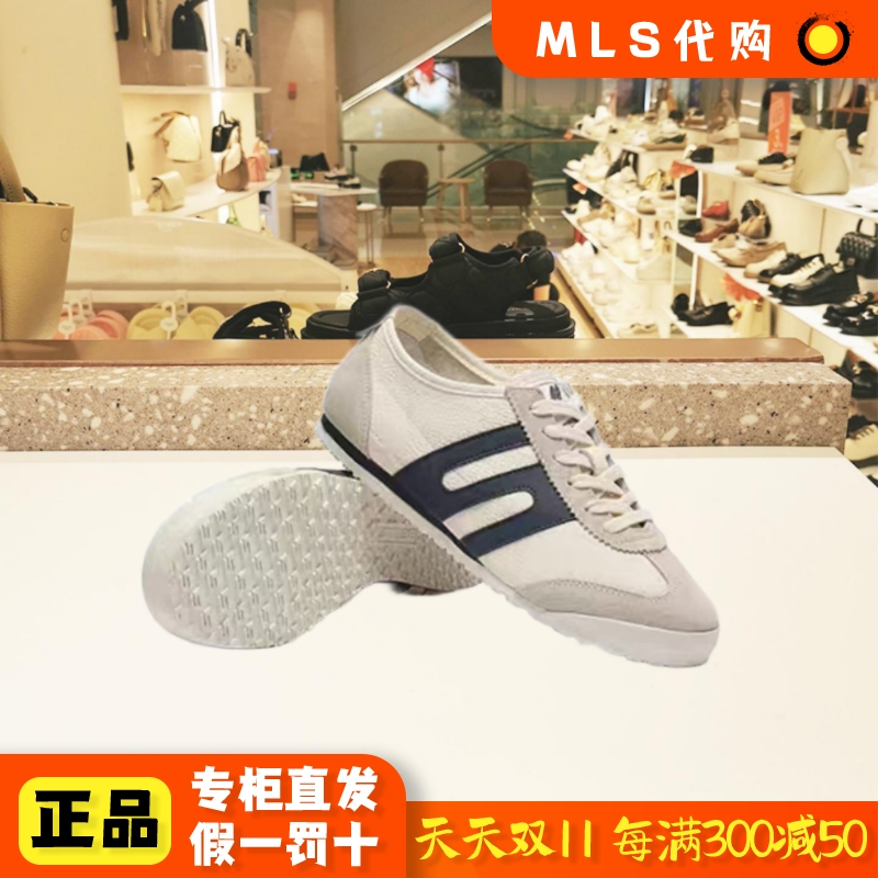 百丽2025年夏季厚底拼色小白鞋