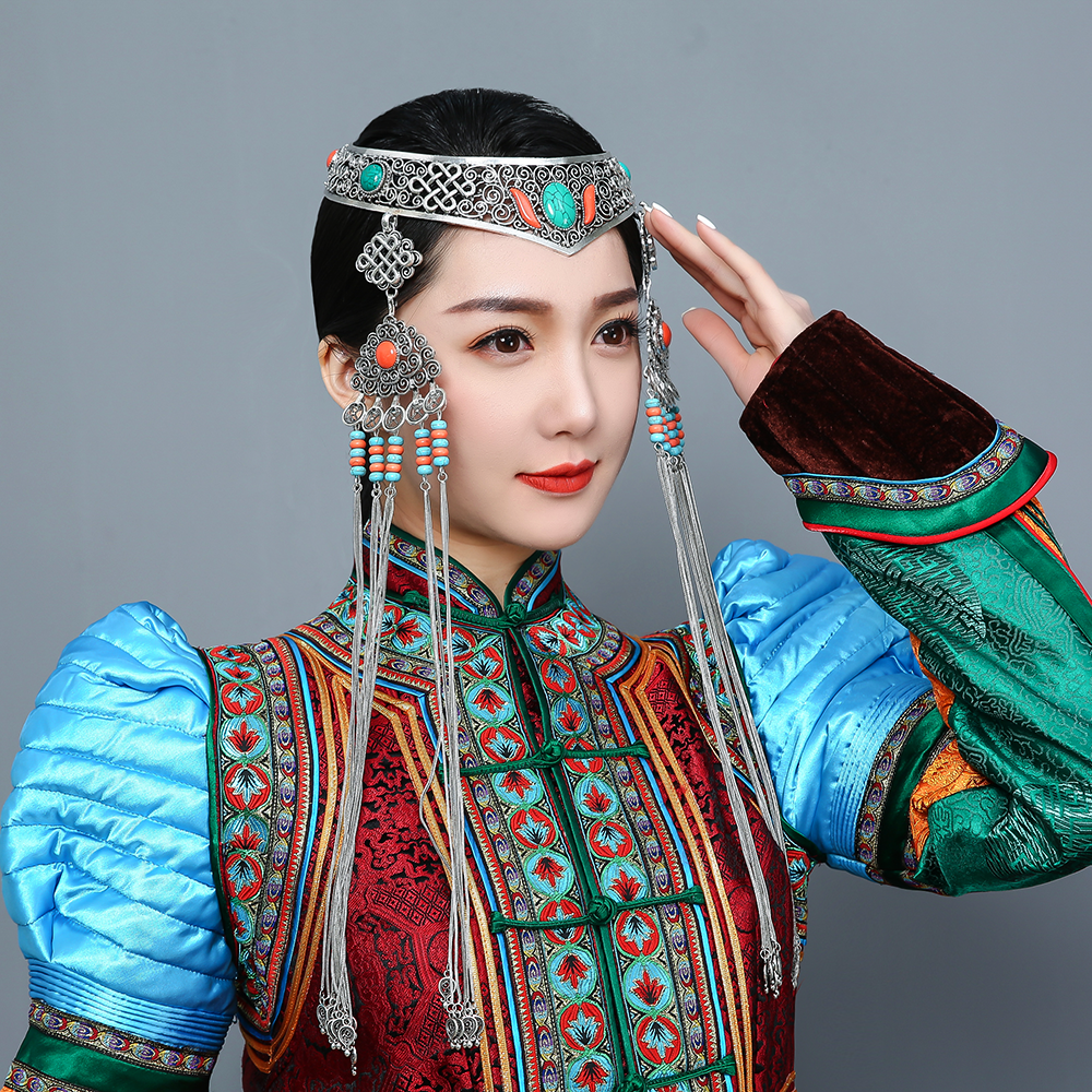 2022新款蒙古帽子头饰女士少数民族舞蹈演出礼仪蒙古族盛装高帽子