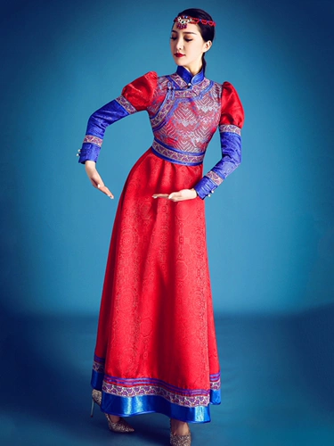 Монгольские костюмы, халаты для выступлений на сцене с большими юбками, этнические танцевальные костюмы невесты, свадебные костюмы