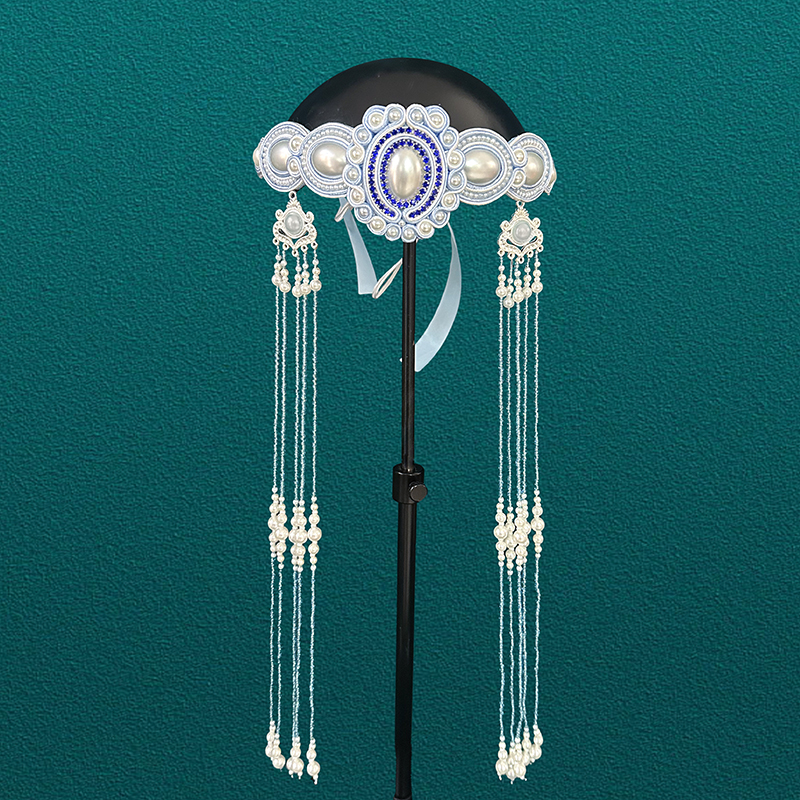 蒙古女士流苏头饰内蒙古舞蹈演出饰品高端新娘走秀婚礼帽子发饰