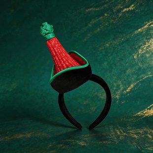 蒙古族儿童发饰小帽子发箍红绿色头饰舞蹈演出额头配饰草原穿搭