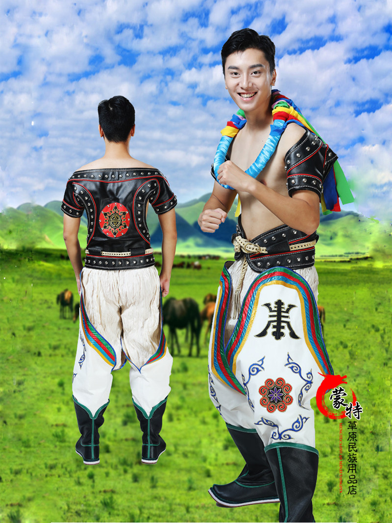 蒙古族男士摔跤手博克手服装那达慕大会表演比赛运动民族摔跤上衣