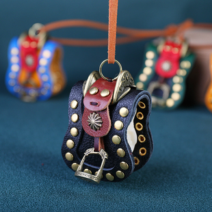 蒙古族皮马鞍羊骨头嘎拉亥钥匙扣挂件内蒙古工艺品纪念品元素礼品