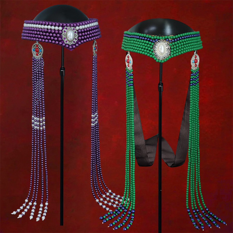 蒙古族头饰民族风发饰品额头链子流苏高端舞蹈摄影演出摄影走秀