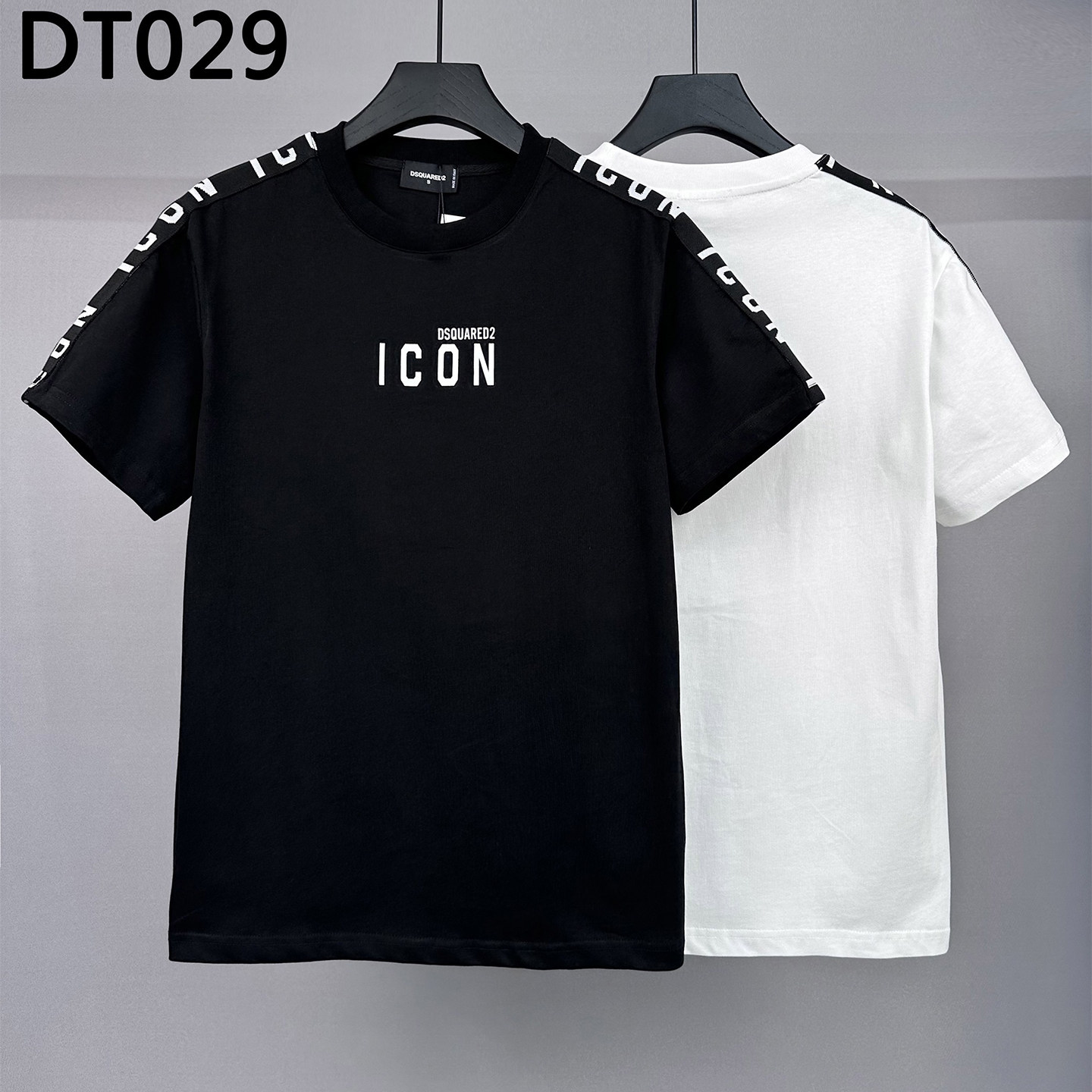 男士短袖T恤夏季宽松版创意织带装饰印花时尚潮流纯棉上衣T-shirt图片