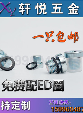 镀锌ed内六角带边堵头法兰面管堵油塞G1/81/43/81/2 4分M8*1M10*1