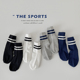 ins学院风双杠中筒袜夏天百搭运动袜 男童韩版 儿童袜子春夏季 薄款