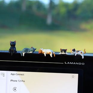 治愈系猫咪车载摆件汽车中控屏幕装 饰 饰品趴趴公仔车内屏幕高级装