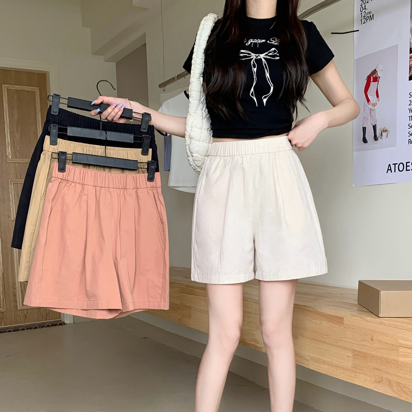 薄款运动短裤子少女夏装2024新款初中高中学生宽松休闲直筒五分裤