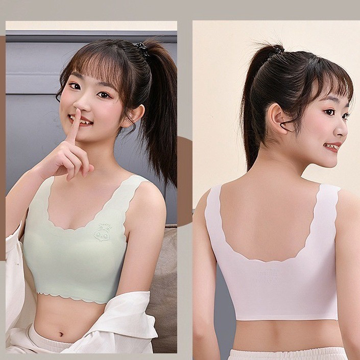 女童发育期防凸点文胸无钢圈冰丝小背心少女运动内衣儿童无痕打底