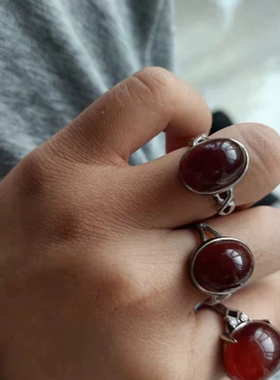 逊克北红玛瑙精品玛瑙戒面镶嵌