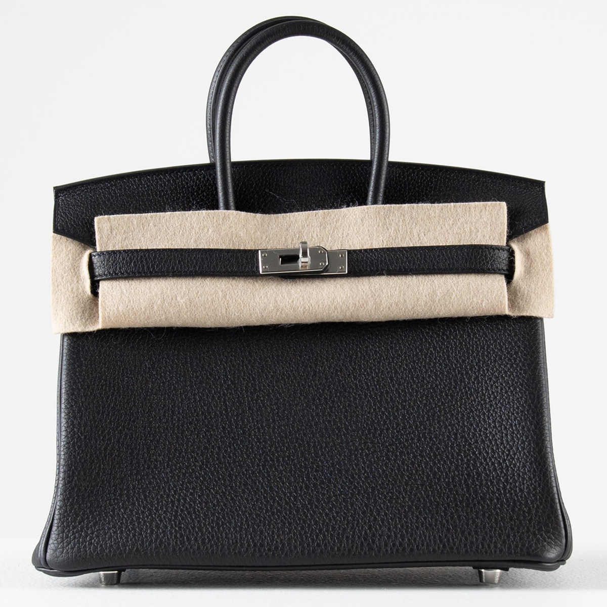 【BIGWIG】全手工原厂工艺进口togo牛皮黑色birkin25铂金包银扣