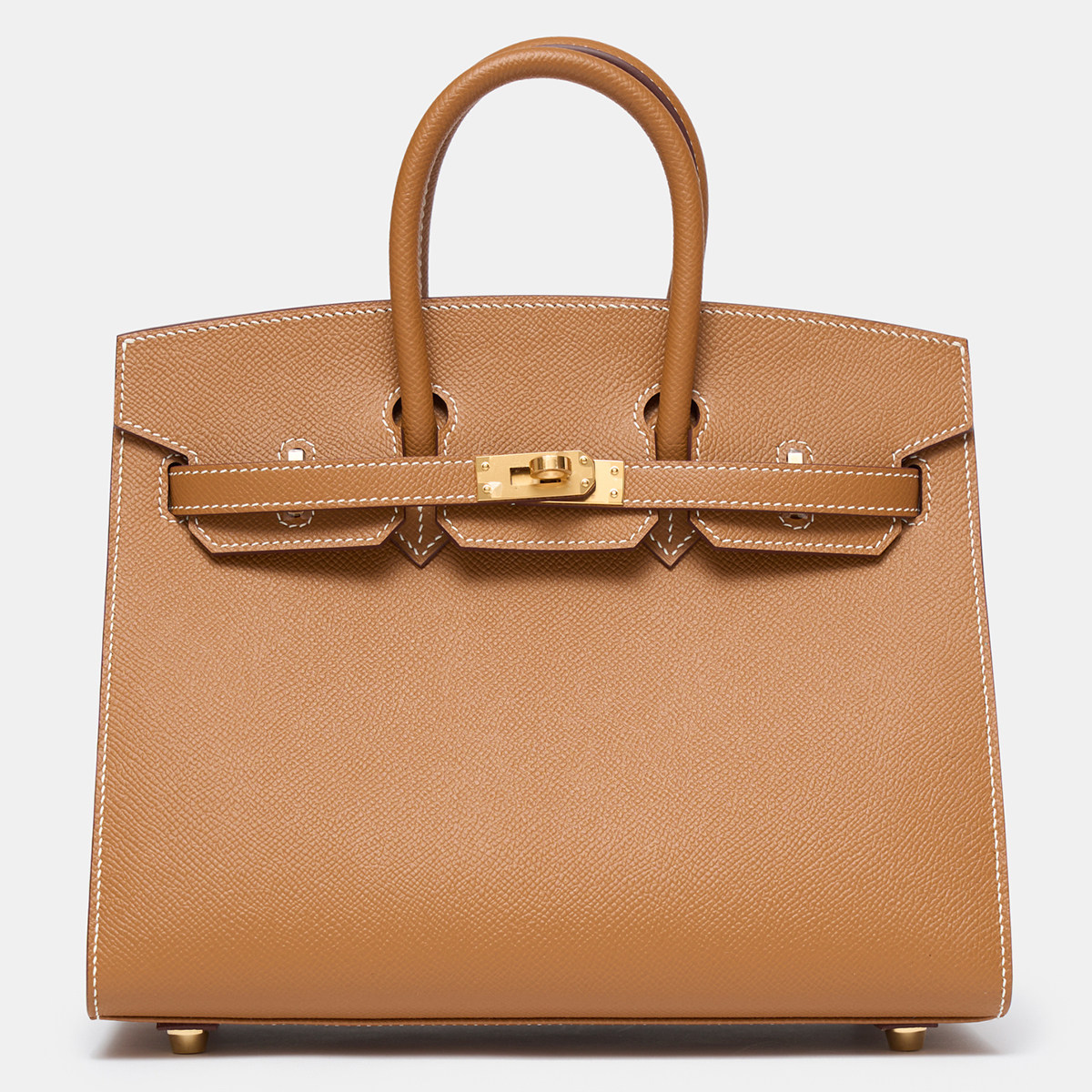 【BIGWIG】全手工定制进口epsom掌纹皮birkin外缝25金棕色铂金包
