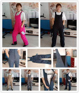 尾货单双板滑雪连体裤加厚款男女款滑雪冲锋裤保暖挡风连体滑雪裤