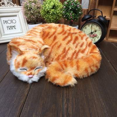 清仓无补仿真猫咪动物玩具毛绒玩具猫可爱猫咪玩偶家居创意工艺品