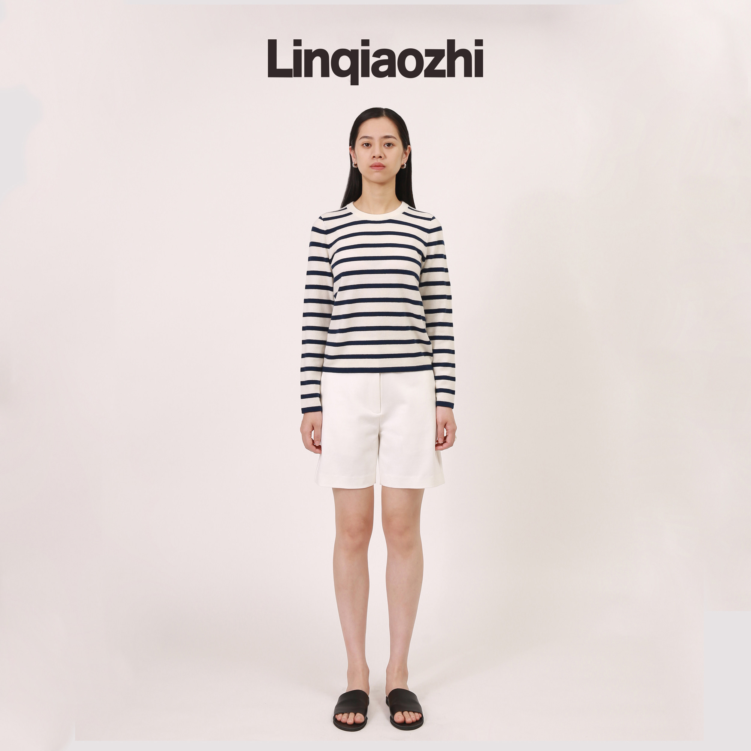 [断码清仓微瑕]小众设计夏季女士短裤阔腿裤休闲白色短款休闲裤 - 林乔芝出品