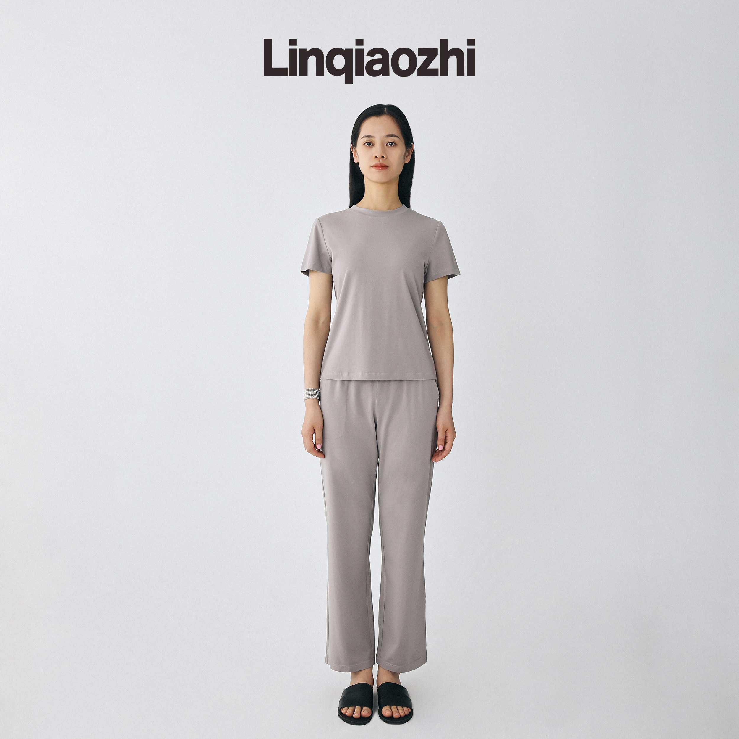 林乔芝设计师品牌小众高级感简约舒适短袖t恤修身时尚纯色套装,女装/女士精品,时尚套装,淘宝优惠券,粉丝福利购,淘宝优惠卷