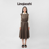 断码 清仓微瑕 春夏新款 个性 气质绵羊皮连衣裙长裙女