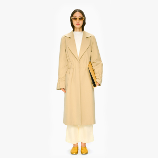 收腰蝴蝶领外套设计感风衣 气质长款 林乔芝2026年春季 新款