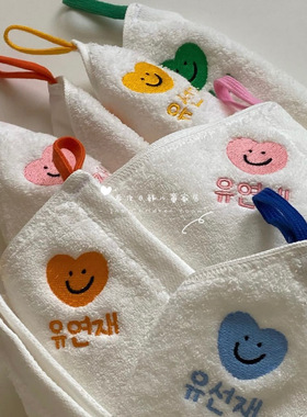 韩国儿童可定制洗脸巾幼儿园擦手巾全棉吸水可刺绣名字小方巾毛巾