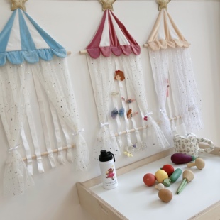 ins马戏团大容量防尘发夹收纳星星装饰婴儿发饰发箍皮筋整理墙挂