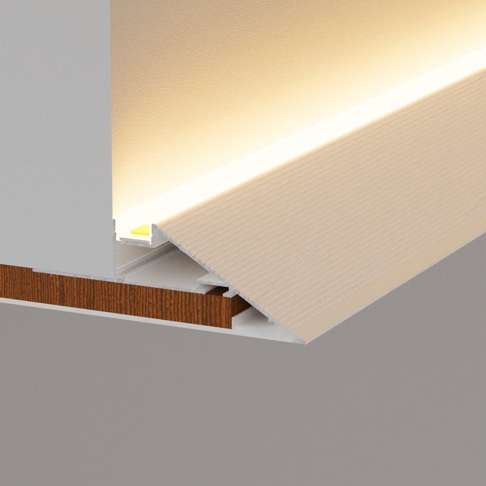 新款薄如蝉翼悬浮吊顶斜面反光灯槽超薄收口型材回型吊顶洗墙灯带,家装灯饰光源,室内LED灯带,淘宝优惠券,粉丝福利购,淘宝优惠卷