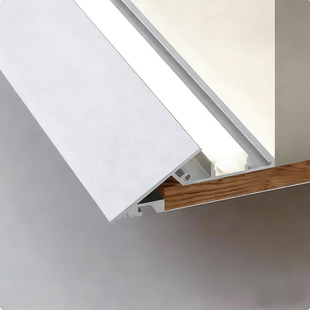 薄如蝉翼灯槽45度斜面悬浮吊顶斜边洗墙回光灯回型顶反光氛围灯带