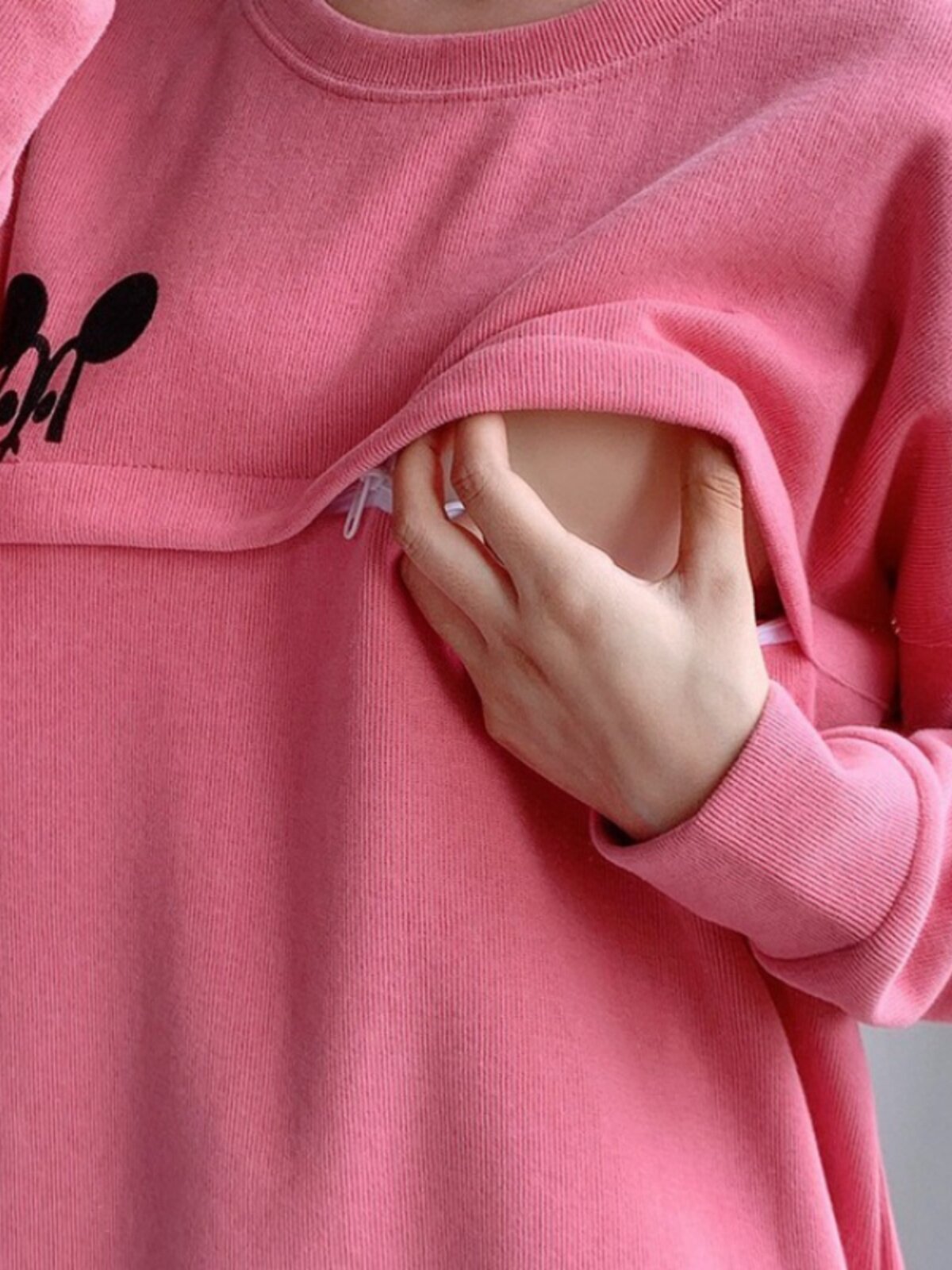 24 가을 겨울 나들이 모유 수유 스웨터 느슨한 출산 착용 슬림 모유 수유 탑 여성을위한 순수 코튼 긴 소매 산후 감금 의류