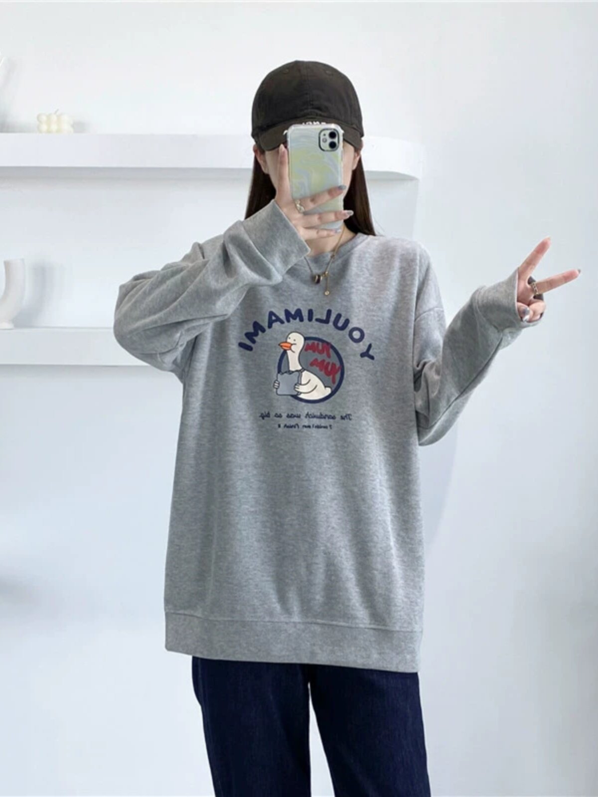 플러스사이즈 수유복 가을옷 산후나들이 순면 긴팔 맨투맨 핫한 엄마스타일 수유복 봄 가을 수유 상의