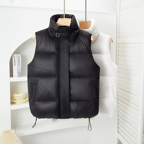 秋冬羽绒马甲女90白鸭绒