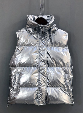 2025秋季新韩版羽绒马甲女宽松立领加厚背心短款女士坎肩冬装外穿