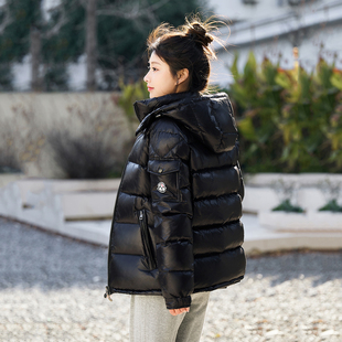 玛雅加厚羽绒服男女同款 亮面连帽东北抗寒保暖90白鸭绒外套潮 短款