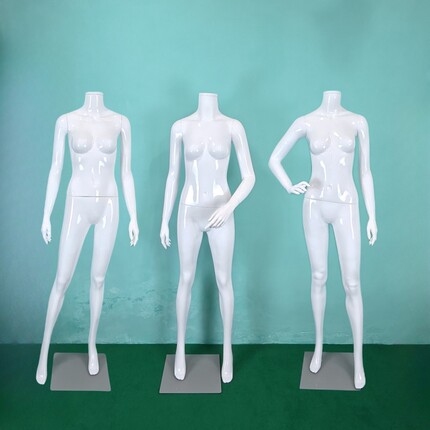 女服装展示模特道具女模全身无头亮白站模 假人体送底座多省包邮