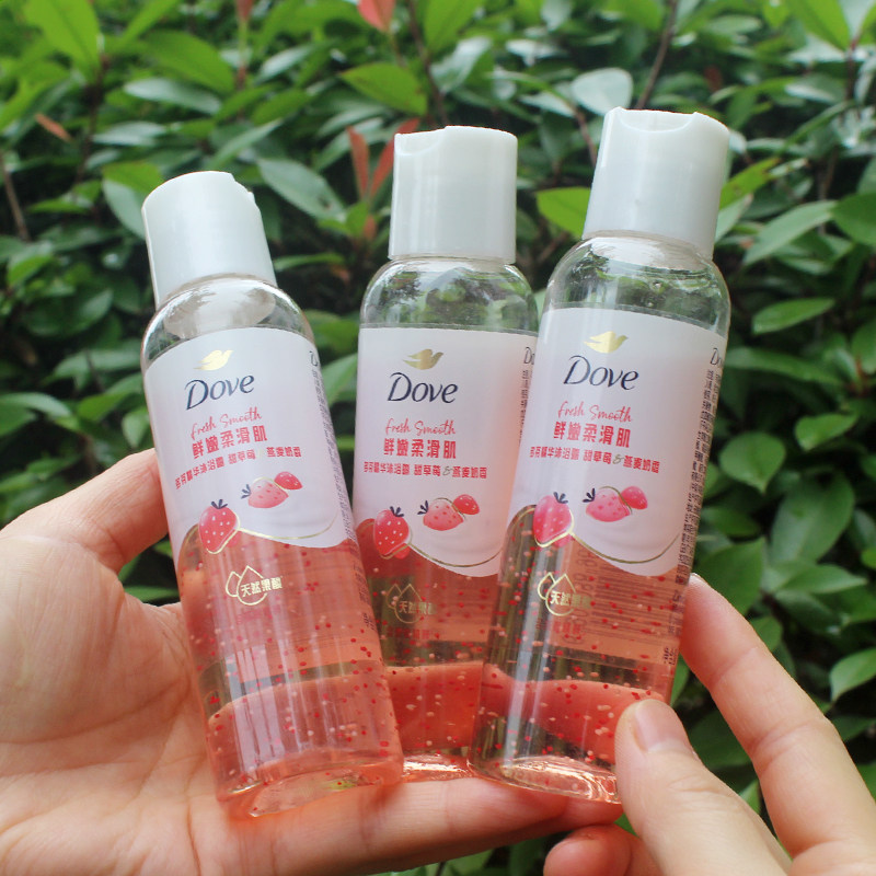 多芬鲜嫩柔滑肌精华沐浴露甜草莓燕麦奶香沐浴乳100g小样旅行装