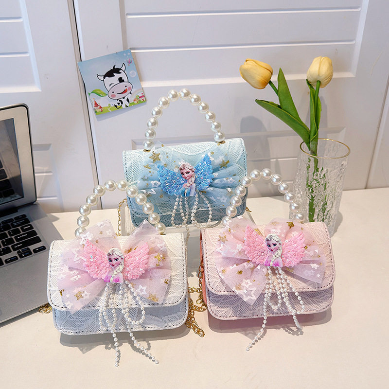 小香风儿童潮流单肩包女孩可爱爱莎搭配包时尚儿童链条手提斜挎包