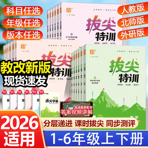 同步小学教材，拔尖特训冲刺高分