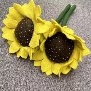 全新 羊毛毡手工向日葵出口欧美向阳花 假花花束超大号全新