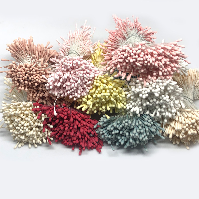 花芯花蕊 亚光丝网花材料手工 diy头饰花布艺花珠 花小火柴头花心