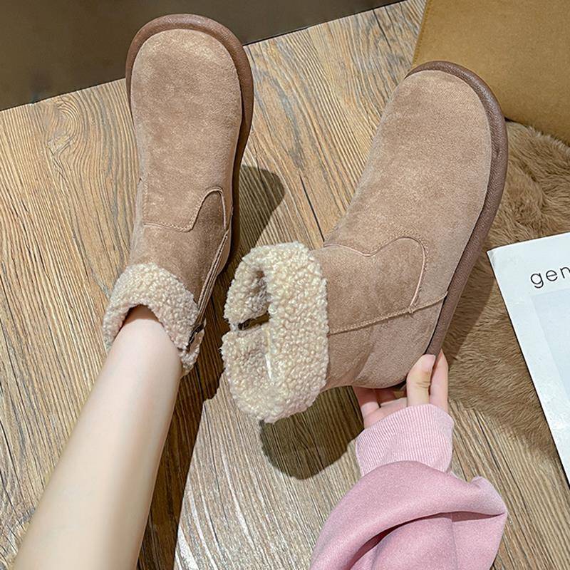 老北京布鞋女带拉炼高帮棉鞋冬季加绒保暖休闲孕妇妈妈鞋防滑舒适