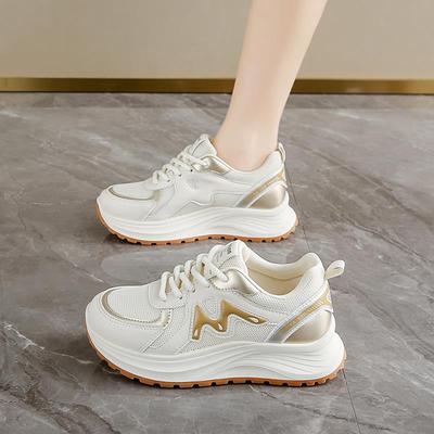 运动鞋女款2025新款秋季透气网面休闲鞋轻便不累脚软底旅游小白鞋