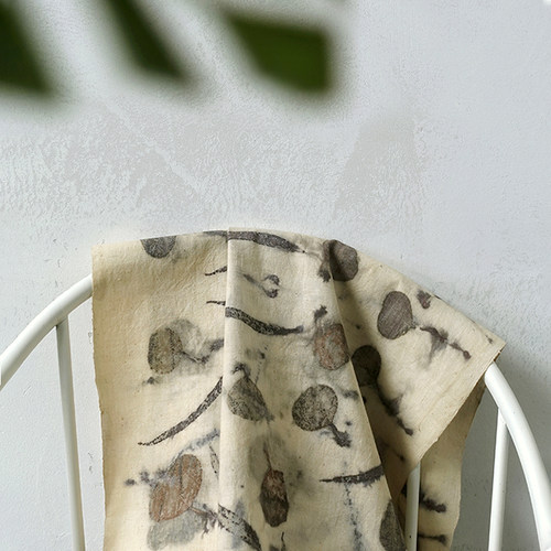 二三米尤加利叶热转印纯棉老土布