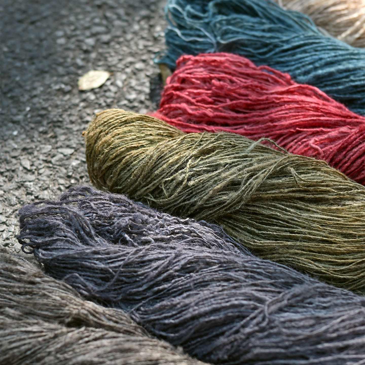 二三米草木染柞蚕丝线手纺100%野蚕丝 手工DIY编织纤维艺术材料