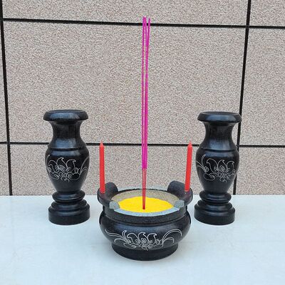墓地祭祀花瓶整套蜡烛石香炉包邮