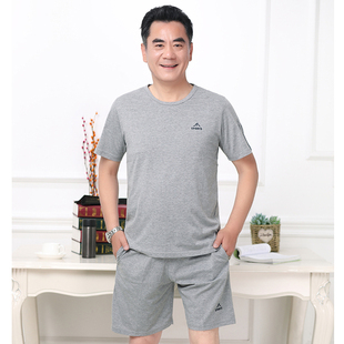 中老年运动套装男夏季短袖短裤中年男士运动服装爸爸夏装休闲套装