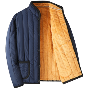 冬季 加绒加厚棉袄中老年人爷爷装 棉服 棉衣外套中年男士 爸爸秋冬款