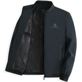 爸爸立领外套春秋装 上衣 中老年人爷爷秋季 中年男士 商务休闲夹克衫