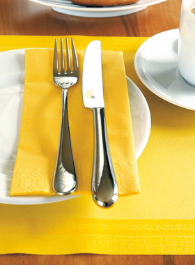 40cm黄色德国杜霓duni一次性婚庆节日民宿西餐宴会3层彩色餐巾纸