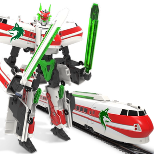 正版列车超人二合体双刃苍狼变形机器人男孩火车高铁金刚动车玩具