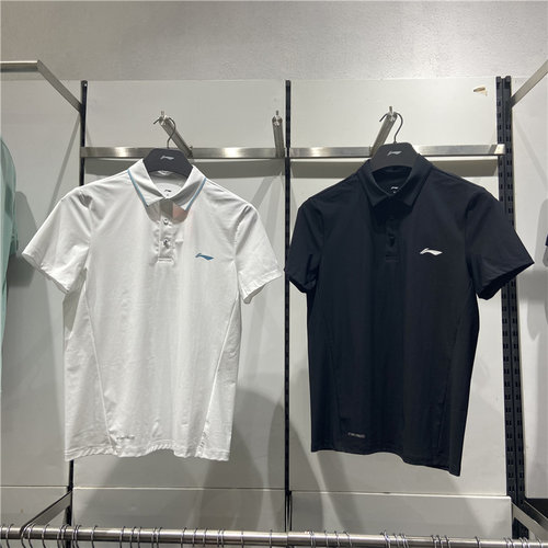 李宁T恤男速干翻领休闲运动短袖