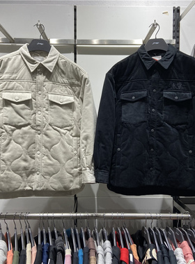 李宁2021冬季新款男子外套加厚宽松保暖灯芯绒刺绣中棉服 AFMR459